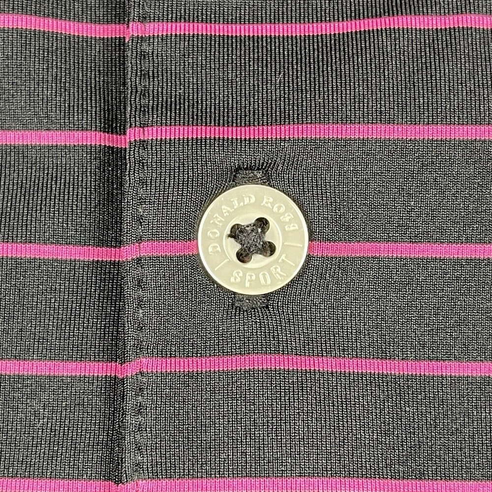 Donald Ross Polo Shirt Mens‎ Medium Black Pink Indian Valley Country Club Golfer - Picture 6 of 12